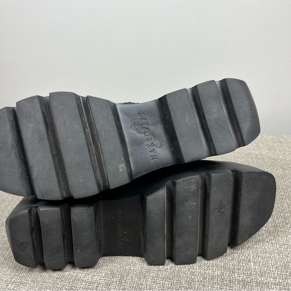 Naked Feet Xenus Platform Leather Boot Black Grunge Goth Size 8.5 Festival Chunk - Picture 14 of 14